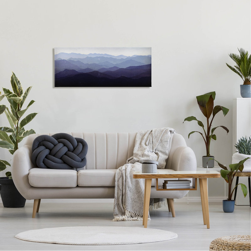 «Panoramic Mountains Layered Peaks» par Ryan Fowler - impression sur toile tendue, H 17 po x l 40 po x P 1,5 po