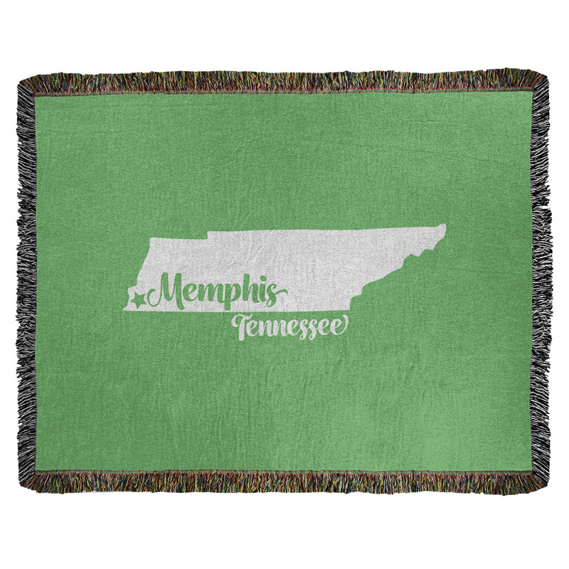 Jeté en coton tissé memphis tennessee, l 37 po x L 52 po, Vert