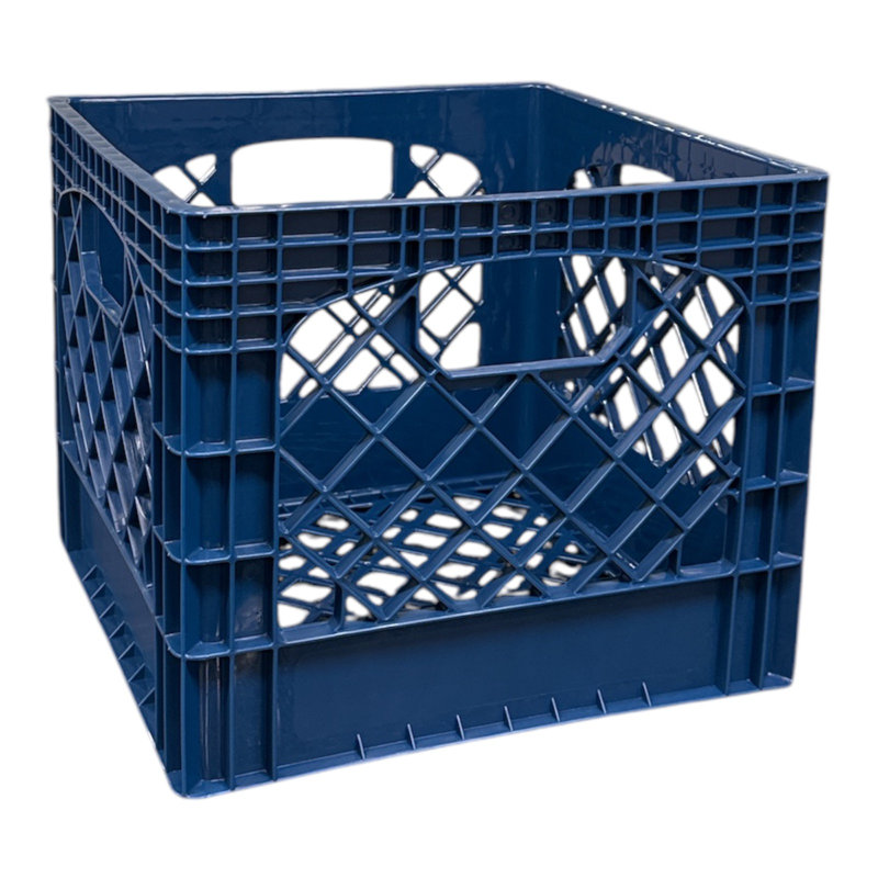 Juggernaut Storage 16QT Heavy-Duty Plastic Square Milk Crate, Black