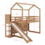  Lit mezzanine simple en bois avec glissière, tablettes de rangement et lumière Annieruth-105707090