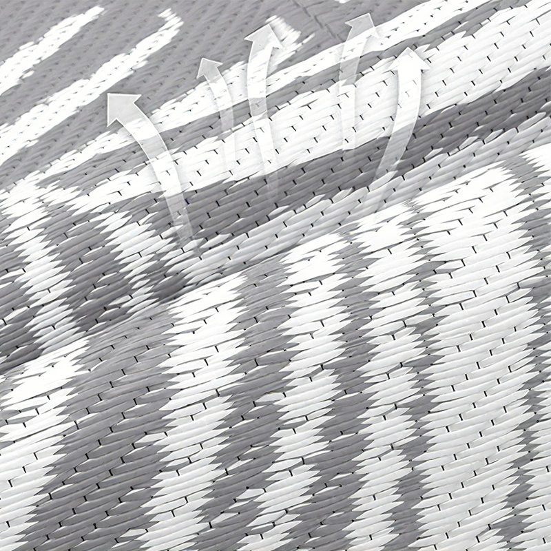 Camping Mat, Beach Mat,outdoor plastic straw rug Boho Outdoor Rug in Black & White – Weatherproof and Stylish