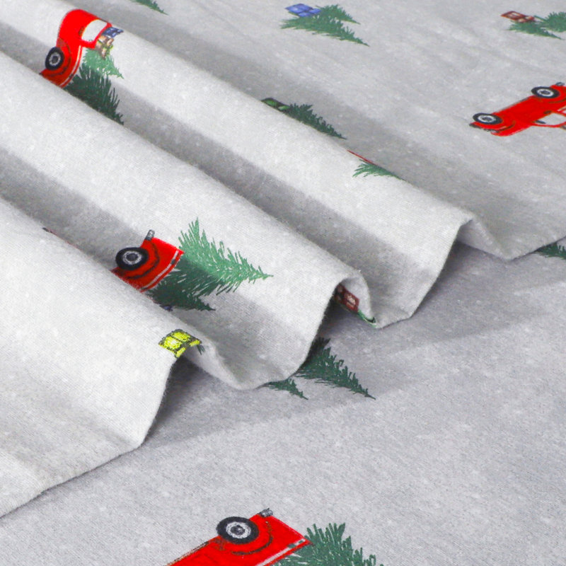 Ensemble de draps 100% flanelle de coton Colyt, Ensemble pour très grand lit californien + drap-h, Camion, arbre