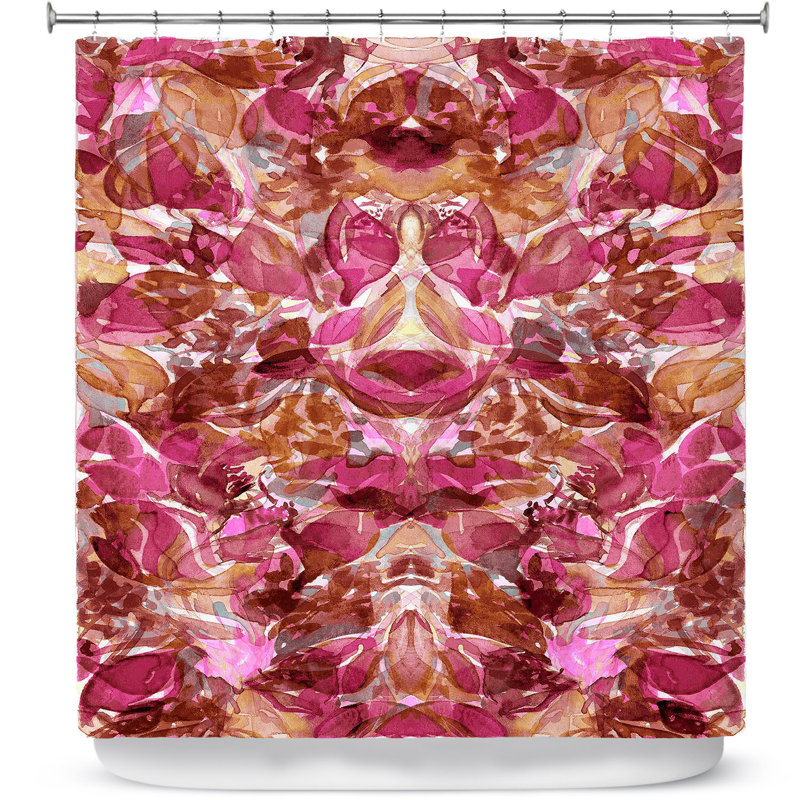 Rideau de douche simple enchanted forest vi, Rouge / Orange