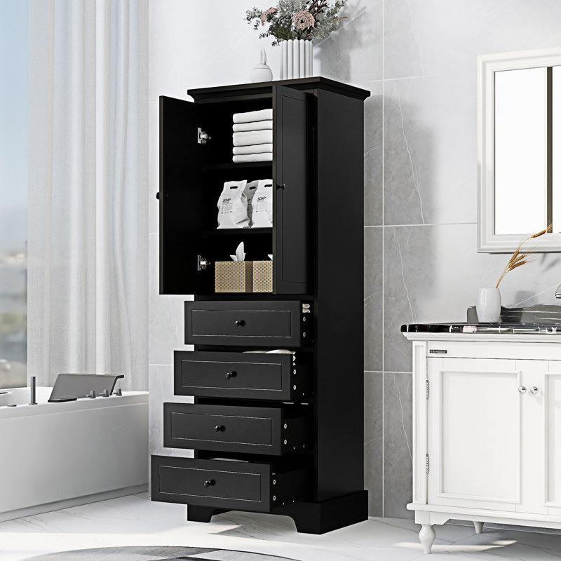 Bathroom Storage Cabinet, Black
