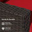 Ensemble de conversation en rotin pour 2 personnes avec table d'appoint, 2 chaises pivotantes et coussins rouges-2031180293