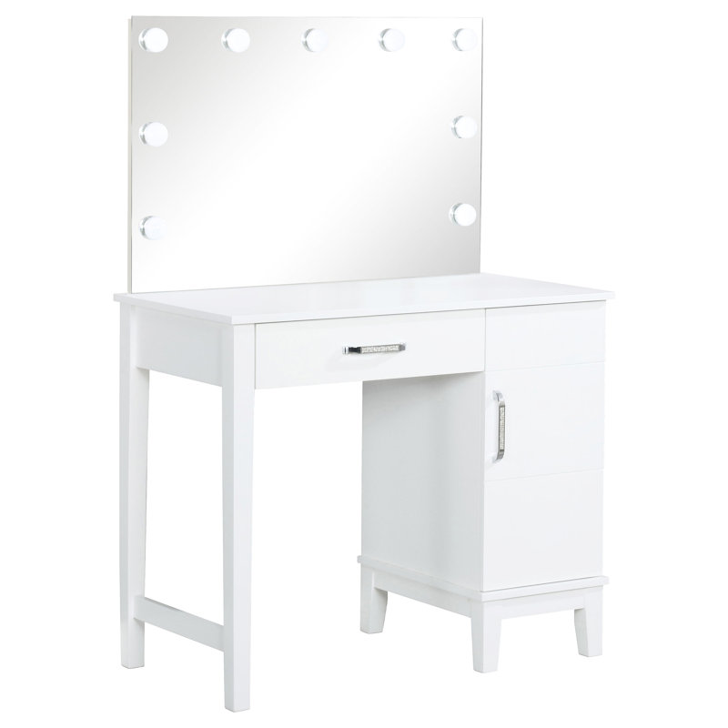 Meuble-lavabo à tiroirs gris foncé et blanc foncé avec tabouret, 36 po de largeur, 51,6 po de hauteur, 19 po de profondeur