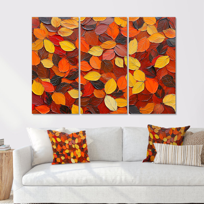 Feuilles d'automne au Canada II - Ensemble d'art mural feuilles, H 28 po x l 36 po, Toile tendue, Ne s’applique pas