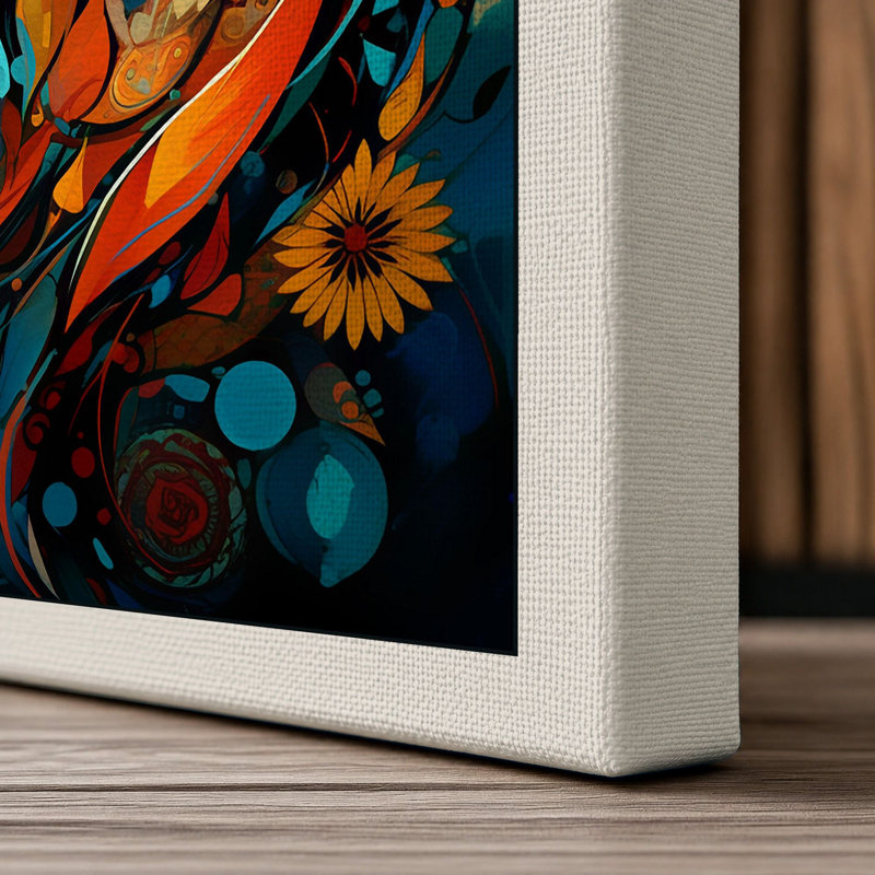 Mystic Fox Spirit Boho - Print, 24x16 - 61.0 x 40.6 cm, Cream Border