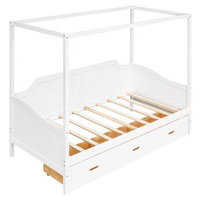 Twin Size Wooden Canopy Daybed With 3 In 1 Storage Drawers -  Lark Manorâ¢, 667400E0B1B84CC09CF97FB5A574DA69