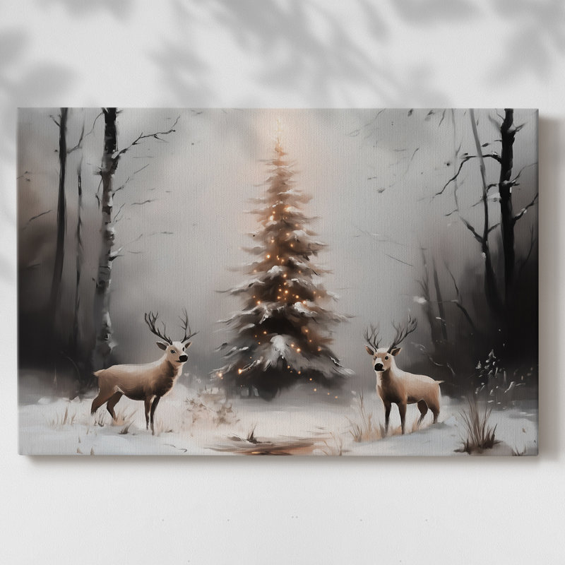 Art des Fêtes de Noël - Toile tendue avec châssis - Série 3-XIII, H 12 po x l 18 po