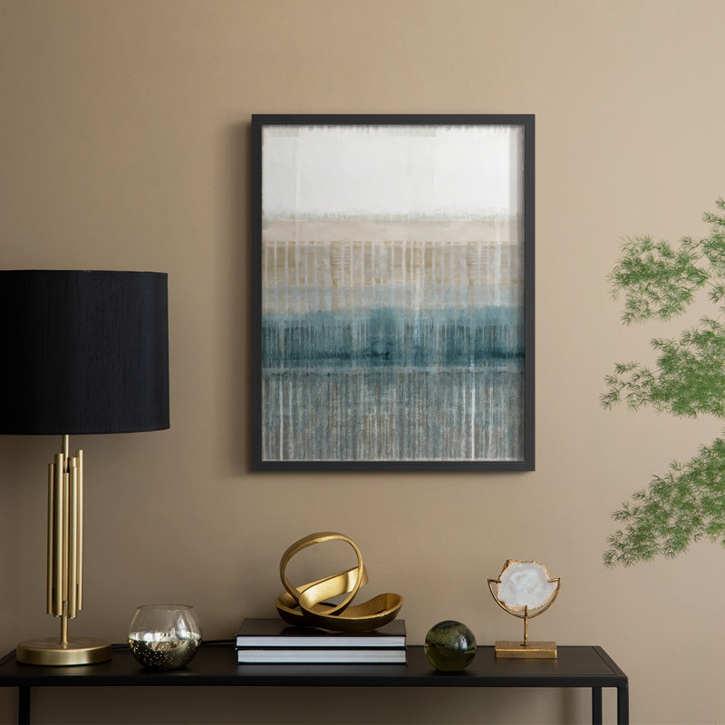 Misty Island I Framed Print - Solid Wood, Black, 15" H x 12" W