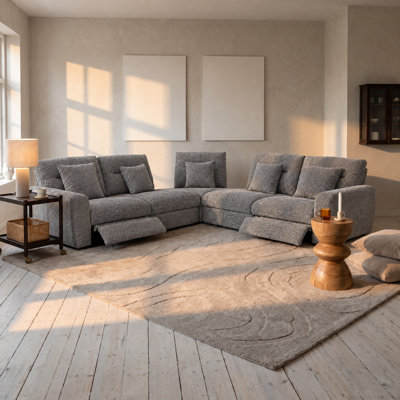 Canapé d'angle modulaire inclinable électrique haut de gamme COLAMY AUREN, tissu ultra-résistant à l'usure, canapé de salon pour cinéma maison