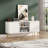 55" Modern Fluted TV Stand, Media Console with Gold Legs, Small Entertainment Center with Cable Management & Adjustable Shelves-1357479104