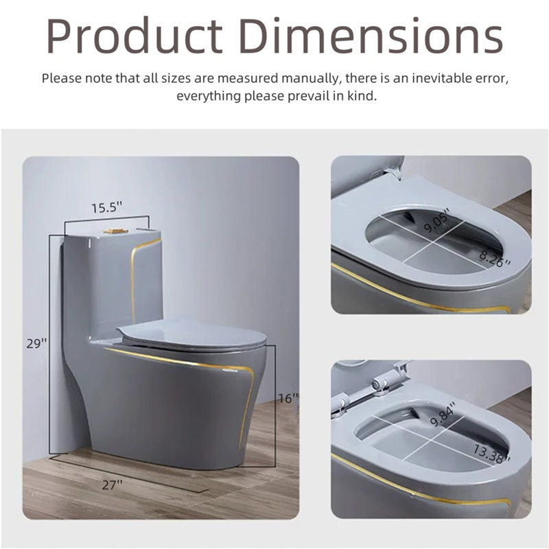 Dual-Flush Grey Silent Anti-Odour Toilet (Seat Included)