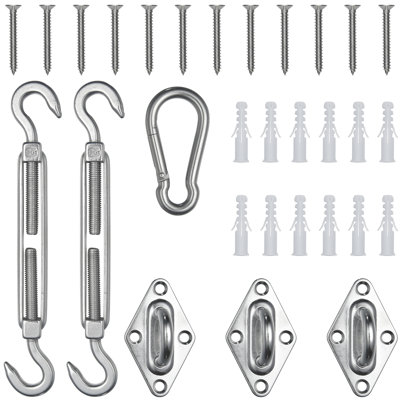 Ensemble de quincaillerie de voile d'ombrage triangulaire Yescom 8 "304 en acier inoxydable M6 accessoire 40 pièces pour auvent extérieur