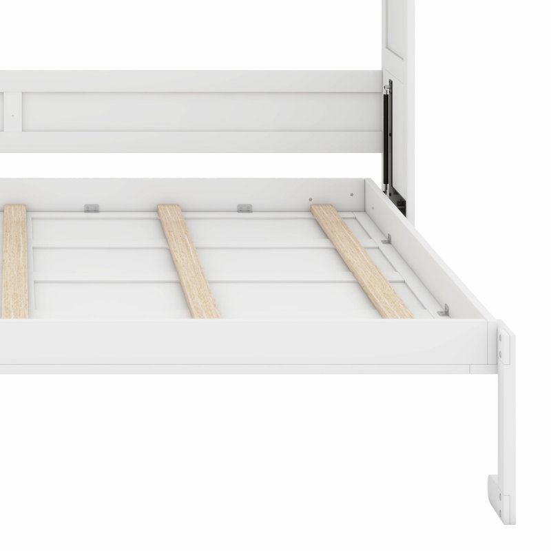Lit mural multifonctionnel, lit pliable, Blanc, Grand lit
