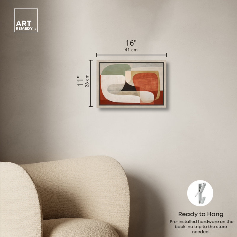 «Rust Forms I», reproduction d'art acrylique encadrée par Art Remedy, cadre noir, 15 x 10, H 11 po x l 16 po, Black Frame