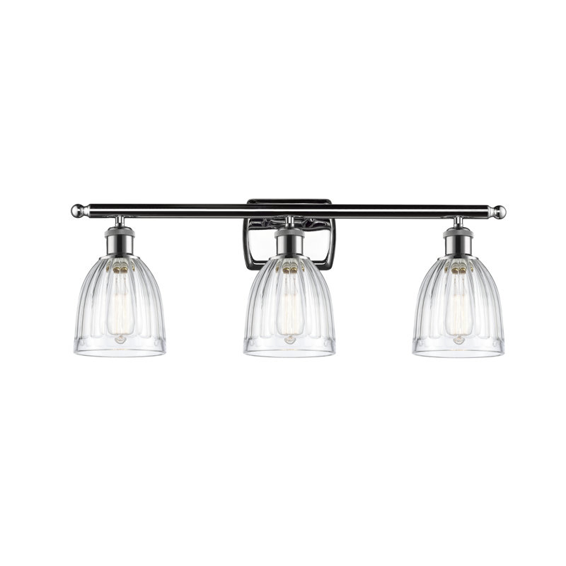 Dunder 3 - Light Dimmable Vanity Light, Clear, 6 Watt Vinage LED Bulb, Polished Chrome