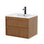 Meuble-lavabo mural de 24 po avec lavabo â€“ Meuble-lavabo suspendu dotÃ© de 2 tiroirs de rangement spacieux, comprenant un lavabo en cÃ©ramique blanche, un robinet et un siphon-359022176