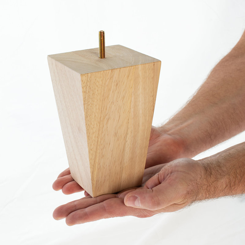 Sq Solid Hardwood Square Bun Foot Leg