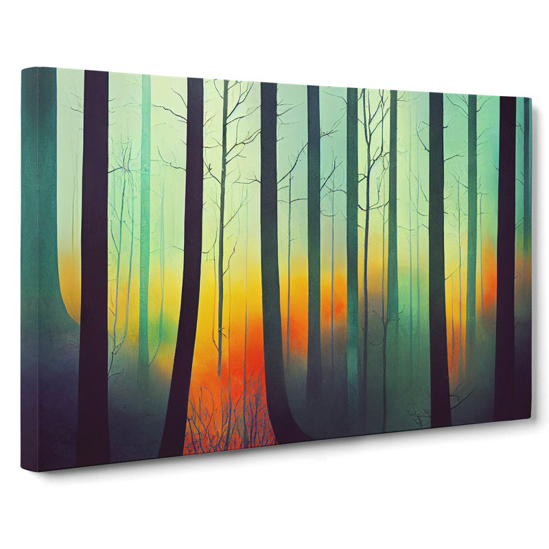 XXX-H1022-WF-7267X Quirky Spring Forest - Wrapped Canvas Print, 35cm H x 50cm W x 3cm D