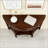 Farmhouse Half Moon Console Table with Drawer & Shelf, Space-Saving Design for Narrow Hallways and Entryways-781650396