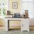 Farmhouse Office Desk With Storage Cabinet, Charging Station, Barn Door Design, Keyboard Tray, Monitor Stand And Pegboard-1090102146