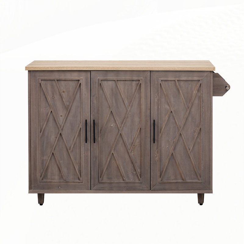 Îlot de cuisine 51,2 po, Brun