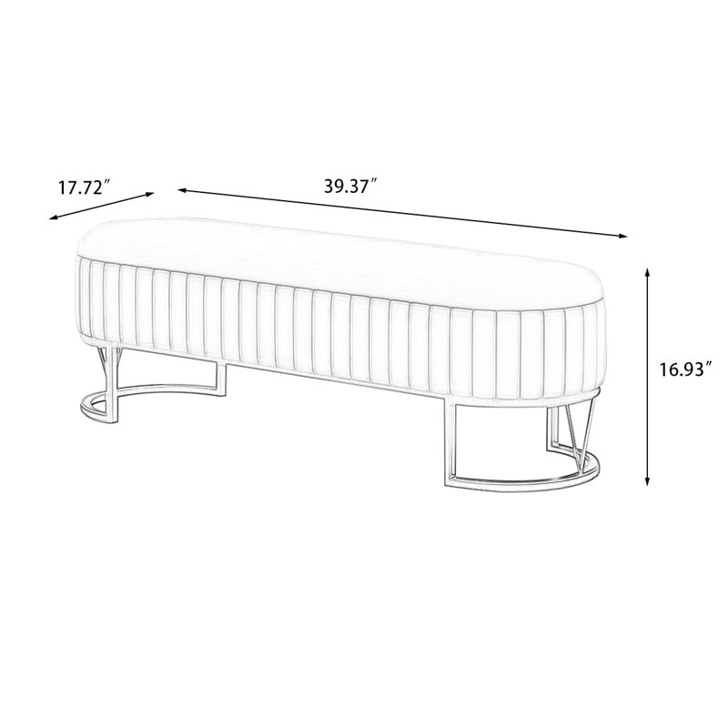 Banc avec revêtement, Gris