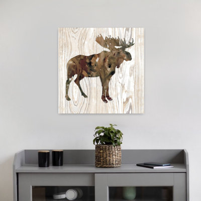 Pine Forest Moose Abstract Elegant Modern Animal Forest Wall Art