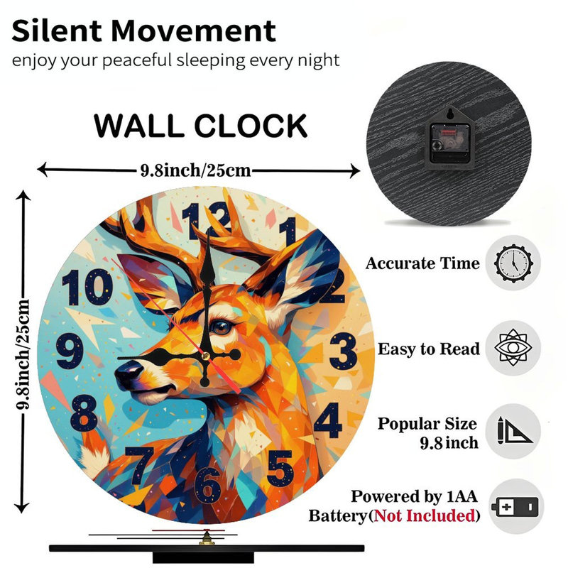 Horloge murale cerf
