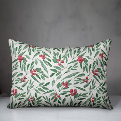 Holly Berries Throw Pillow
