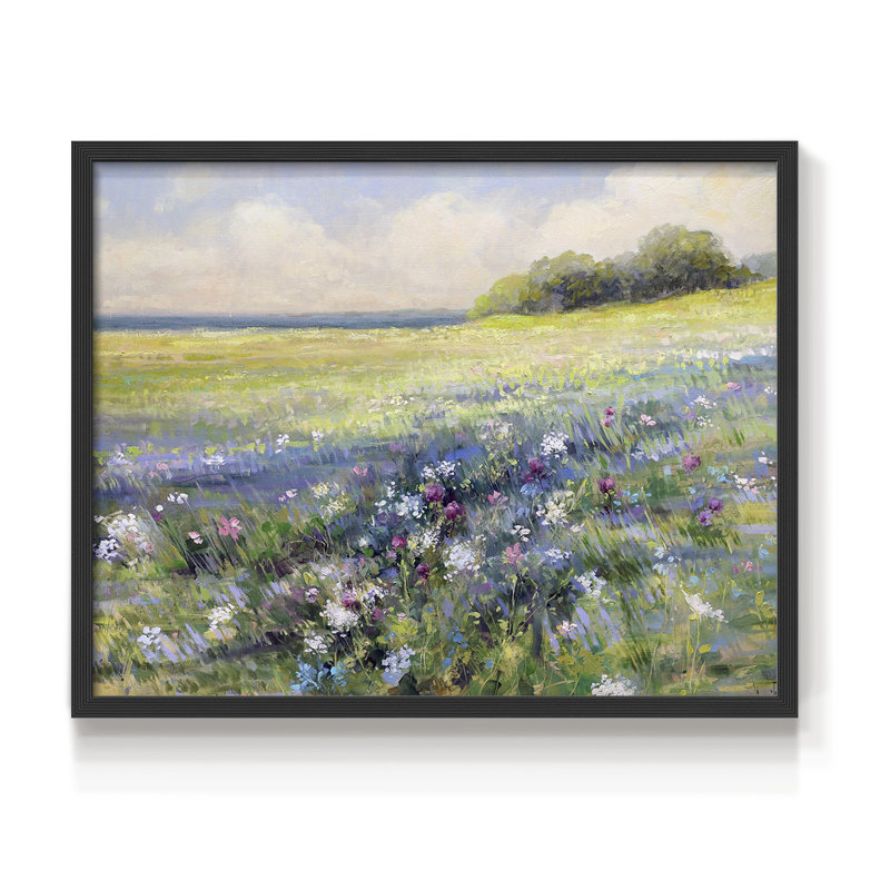 Au bord de la mer - Reproduction encadrée - Restickable, H 8 po x l 10 po, Noir, noir, noir, noir