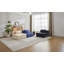Canapé à compression, canapé-lit convertible au sol avec structure de forme fixe, canapé modulaire à assise simple sans os, sans assemblage requis, tissu chenille, pour la chambre du salon, bleu foncé-913098870-913098864
