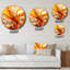 Horloge murale orange à motif abstrait fractal chaud VII-93381145