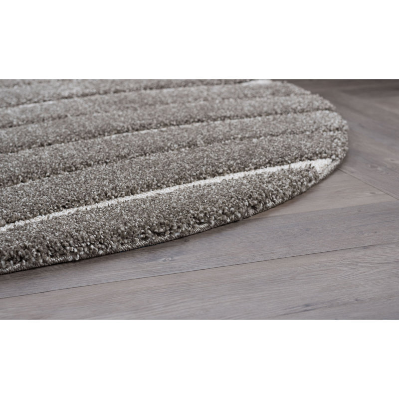 Tapis gris / crème Nassauer, Ovale 6 pi 7 po x 9 pi 6 po