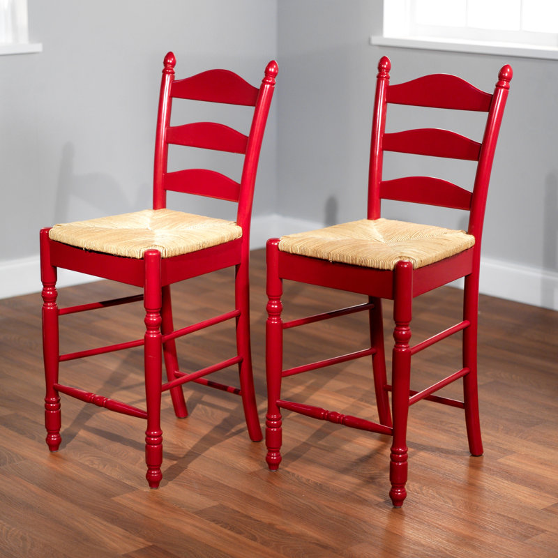 Tabouret de bar et de comptoir Amasya, Rouge, Tabouret de comptoir (assise de 24 po de hauteur)