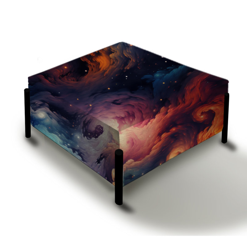 Cosmic Illusion Moody Patterns - Grand repose-pieds carré abstrait