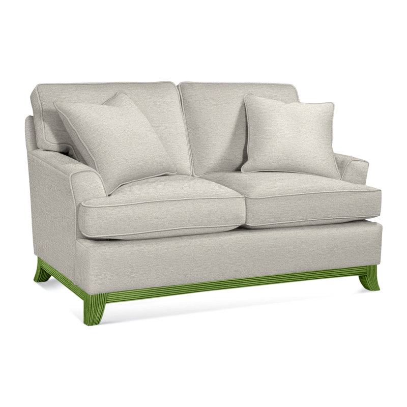 Oaks Way Loveseat, White Performance Fabric; 0851-94, Black Finish