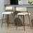 Set Of 2 26'' Counter Height Bar Stools With Corduroy Upholstery, Golden Chromed Base, And Comfortable Back Support-1272882995
