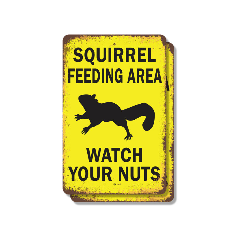 Panneau d'alimentation en écureuil «Watch Your Nuts» (paquet de 2) 8 po x 12 po