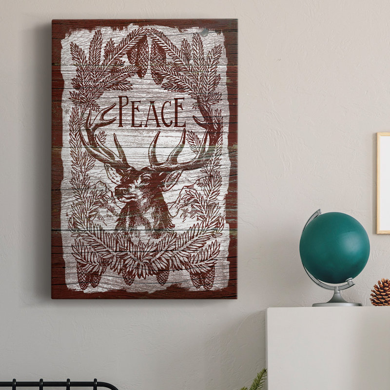 Toile tendue avec châssis rouge Red Peace, H 48 po x l 32 po x P 1 po