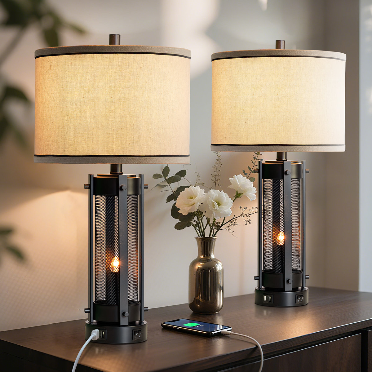 Nightstand Lamps Black Farmhouse Table Lamp Modern Farmhouse Metal