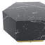  Table basse cylindrique hexagonale 35 po noire et dorée - Bois moderne-130080713
