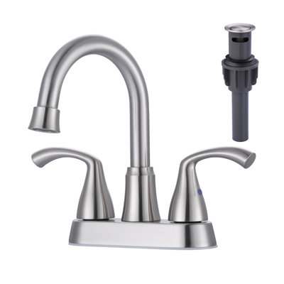 Centerset 2-handle Bathroom Faucet with Drain Assembly