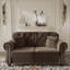 Canapé Chesterfield rembourré en velours avec garniture cloutée et accoudoirs roulés, canapé de style Mid-Century moderne capitonné, comprend 2 coussins-464730213