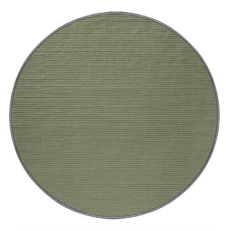 Machine Washable Solid Brown Area Rug, Round 4'