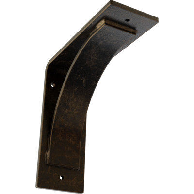 3"W x 8"D x 8"H Morris Steel Bracket, Antiqued Brass