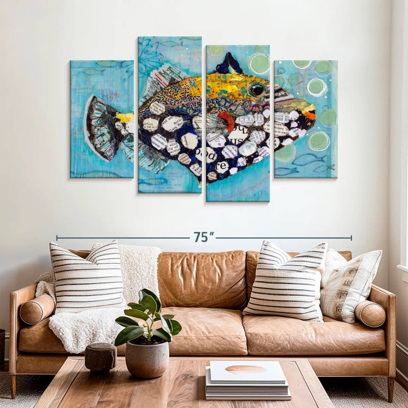 Brampt Clown Triggerfish, 42" H x 68" W