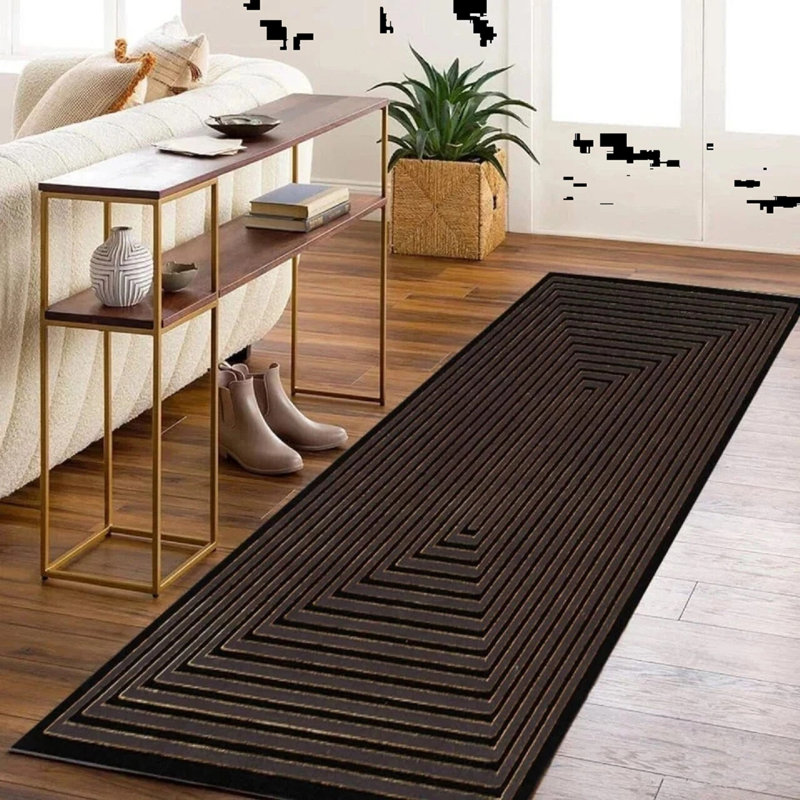 Geometric Area Rug, Rectangle 60 x 220 cm